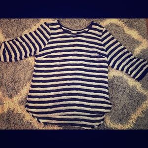Black and white striped blouse